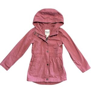 Birch & Stone Girls' Hooded Lightweight Spring Summer Jacket Size 6 Dusty Pink